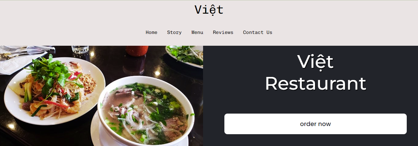 Viet Restaurant Landing pic